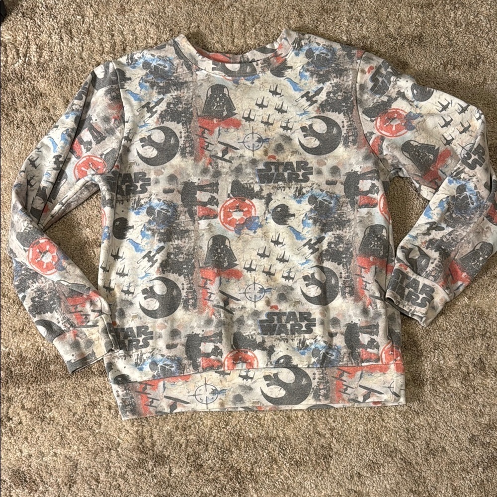 🍍 Disney Parks Women’s Star Wars Fleece Pullover All Over Darth Vader Size L🍍